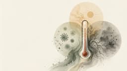 Illustration of a thermometer and heat waves
